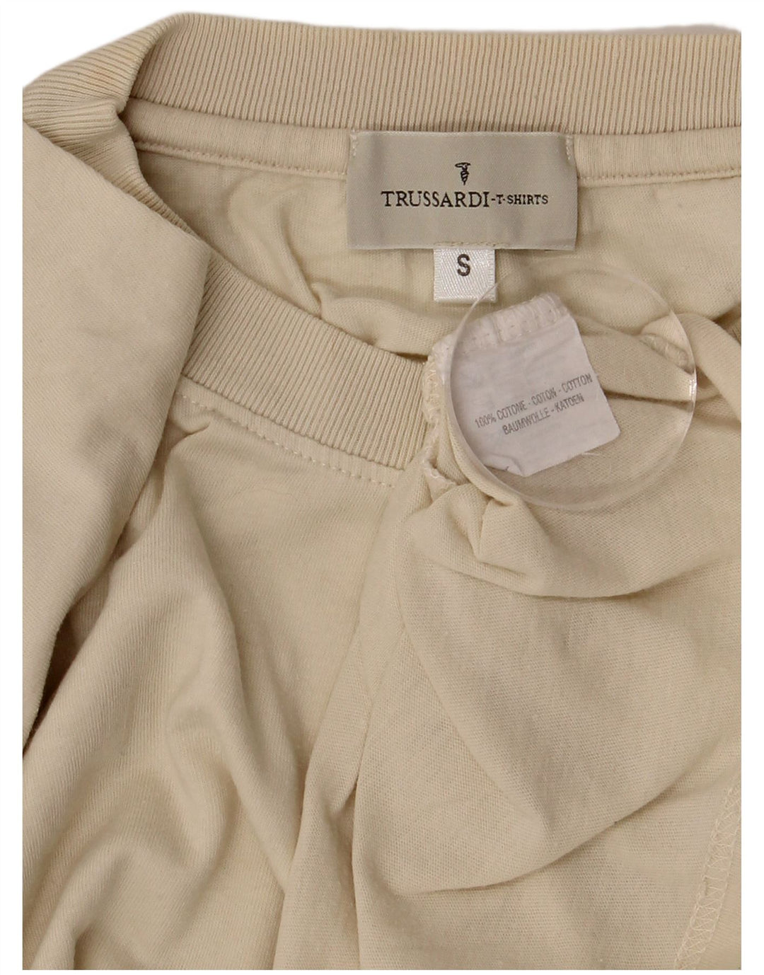 Trussardi Bărbați Tricou Top Mic Bej Bumbac