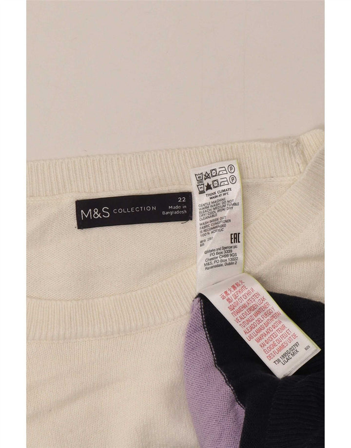 Pulover pentru femei Marks & Spencer cu decolteu triplu UK 22 2XL Multicolor