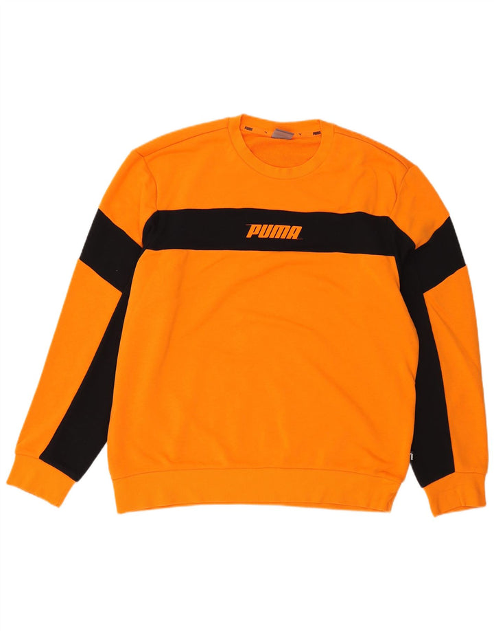 Pulover grafic pentru bărbați Puma Pulover mare portocaliu din bumbac color bloc