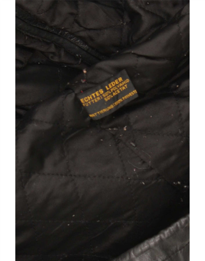 Palton de piele supradimensionat pentru femei Yorn EU 40 Medium Black