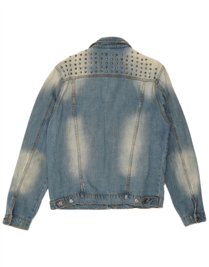 Jachetă vintage pentru bărbați din denim învechit UK 42 XL, bumbac albastru