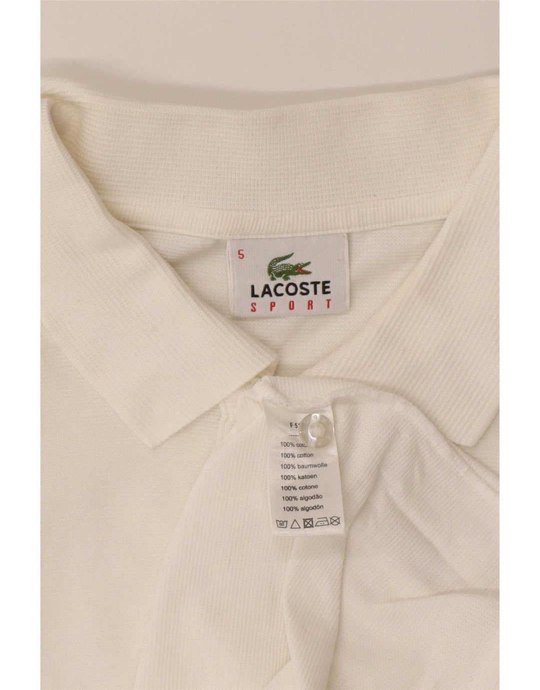 Tricou polo Lacoste pentru bărbați mărimea 5 mare, alb, bumbac