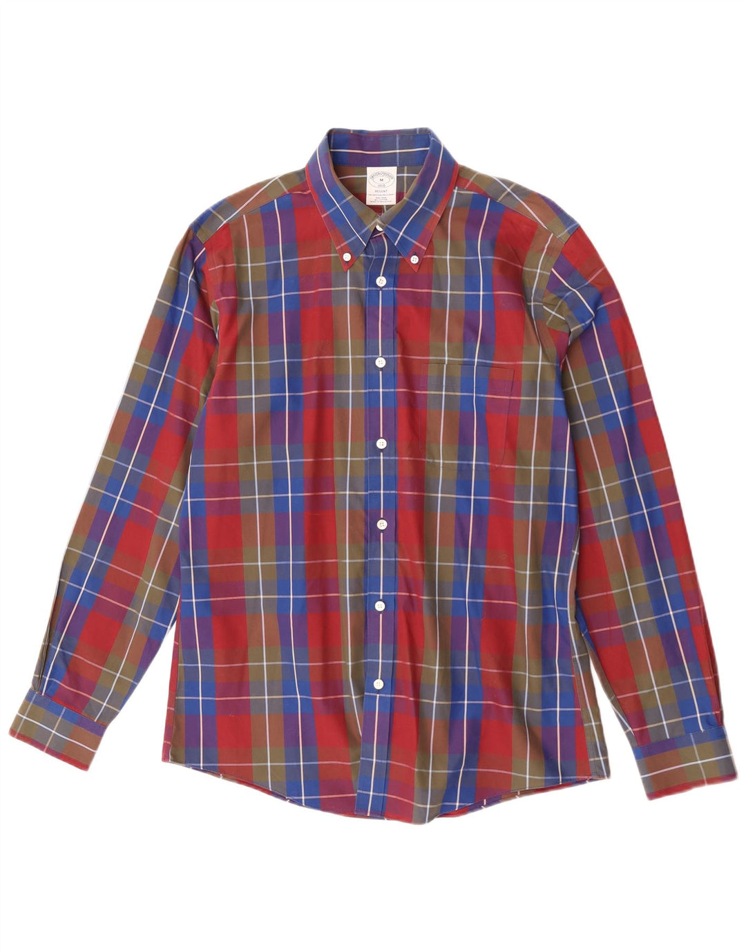 Cămașă Regent pentru bărbați Brooks Brothers, bumbac carouri multicoloră medie
