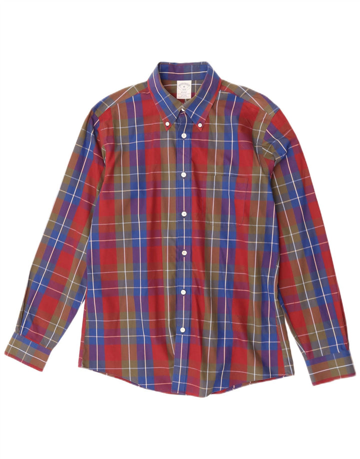 Cămașă Regent pentru bărbați Brooks Brothers, bumbac carouri multicoloră medie