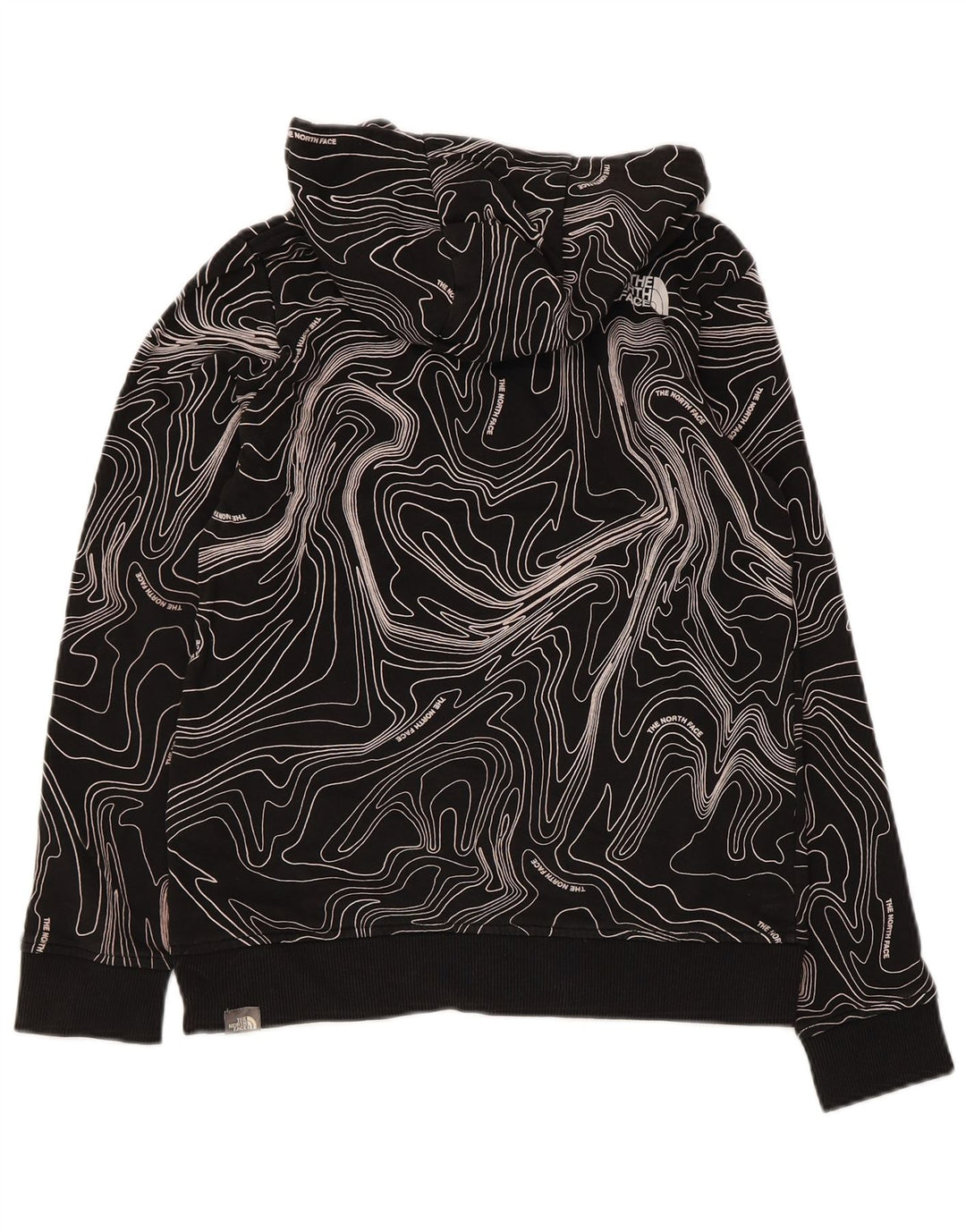 Pulover cu glugă The North Face pentru băieți, cu model abstract, 11-12 ani, mare, negru