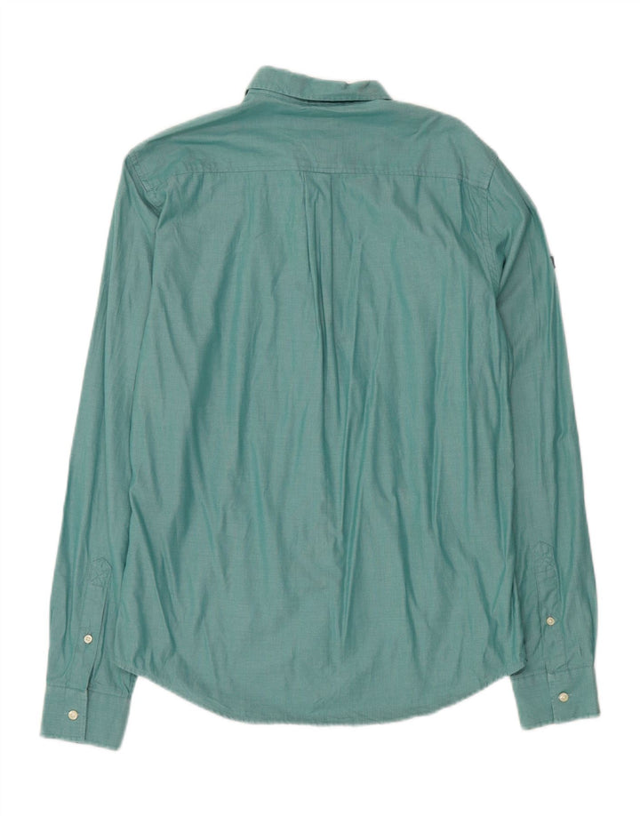 Cămașă pentru bărbați SUPERDRY, de culoare obișnuită, din bumbac verde mic