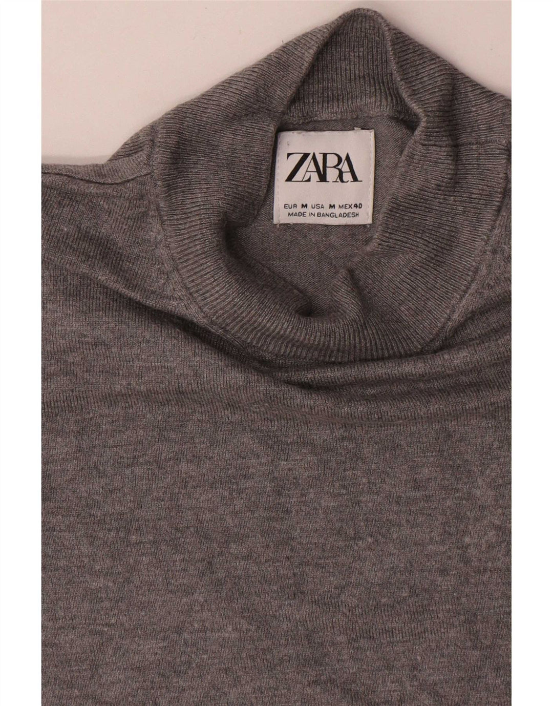 Pulover pentru bărbați Zara cu mânecă scurtă cu gât țestoasă, viscoză, gri mediu