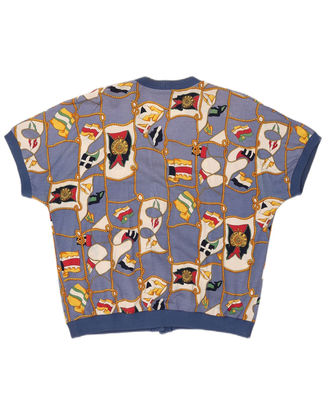 Cardigan cu mânecă scurtă cu model abstract pentru femei Ennedi IT 46 Large Blue