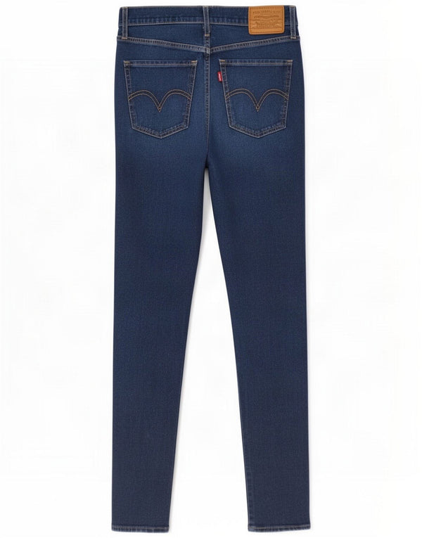 Levi's Womens Mile High Super Skinny Jeans W28 L32 Navy Blue Cotton
