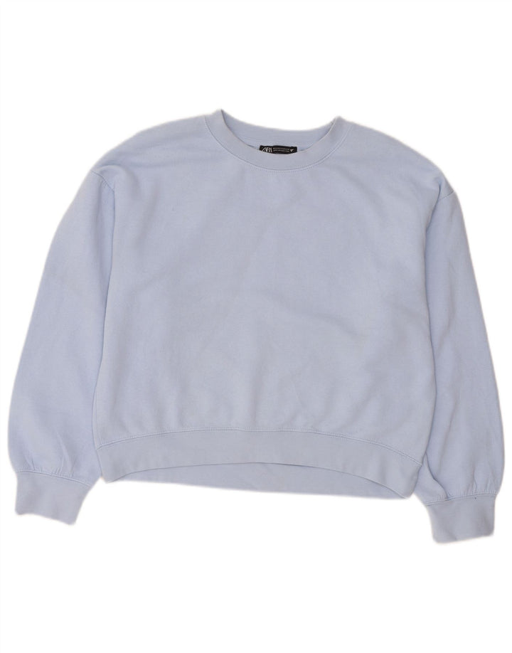 Pulover Crop pentru femei Zara UK 14 Poliester albastru mediu