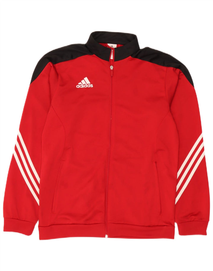 Jachetă de trening pentru bărbați Adidas, roșu mediu, poliester color bloc