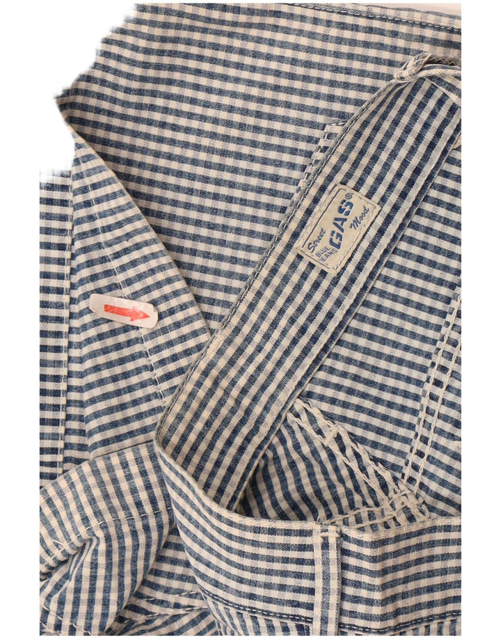Pantaloni scurți casual pentru femei Gas W28, bumbac vichy albastru mediu