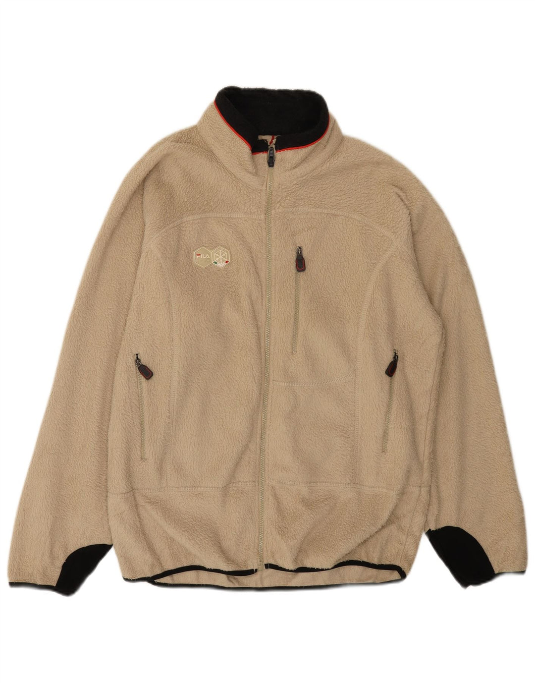 Jachetă fleece pentru bărbați Fila UK 40, mare, bej, poliester