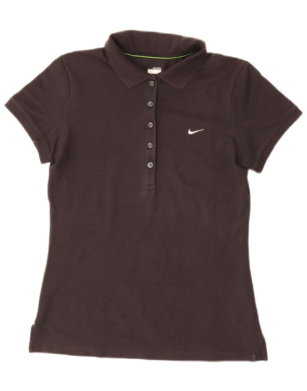 Tricou polo Nike pentru femei Dri Fit Marea Britanie 10/12, bumbac mediu negru