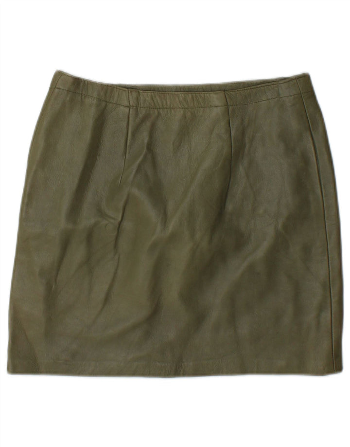 Fusta Mini din piele Vintage pentru femei W26 Small Kaki