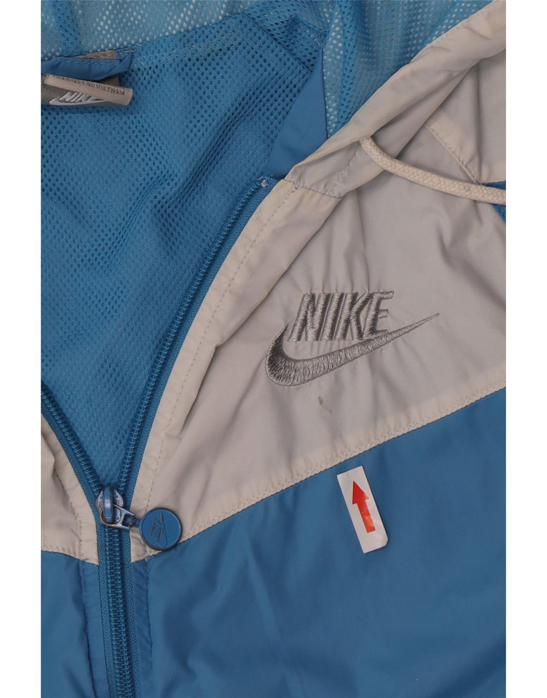 Jachetă de ploaie cu glugă Nike pentru femei Marea Britanie 10/12, albastru mediu, nailon color bloc