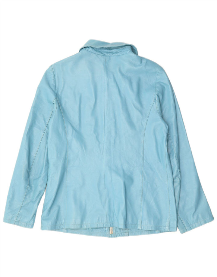 Jachetă de piele pentru femei VINTAGE UK 14 Piele albastră medie