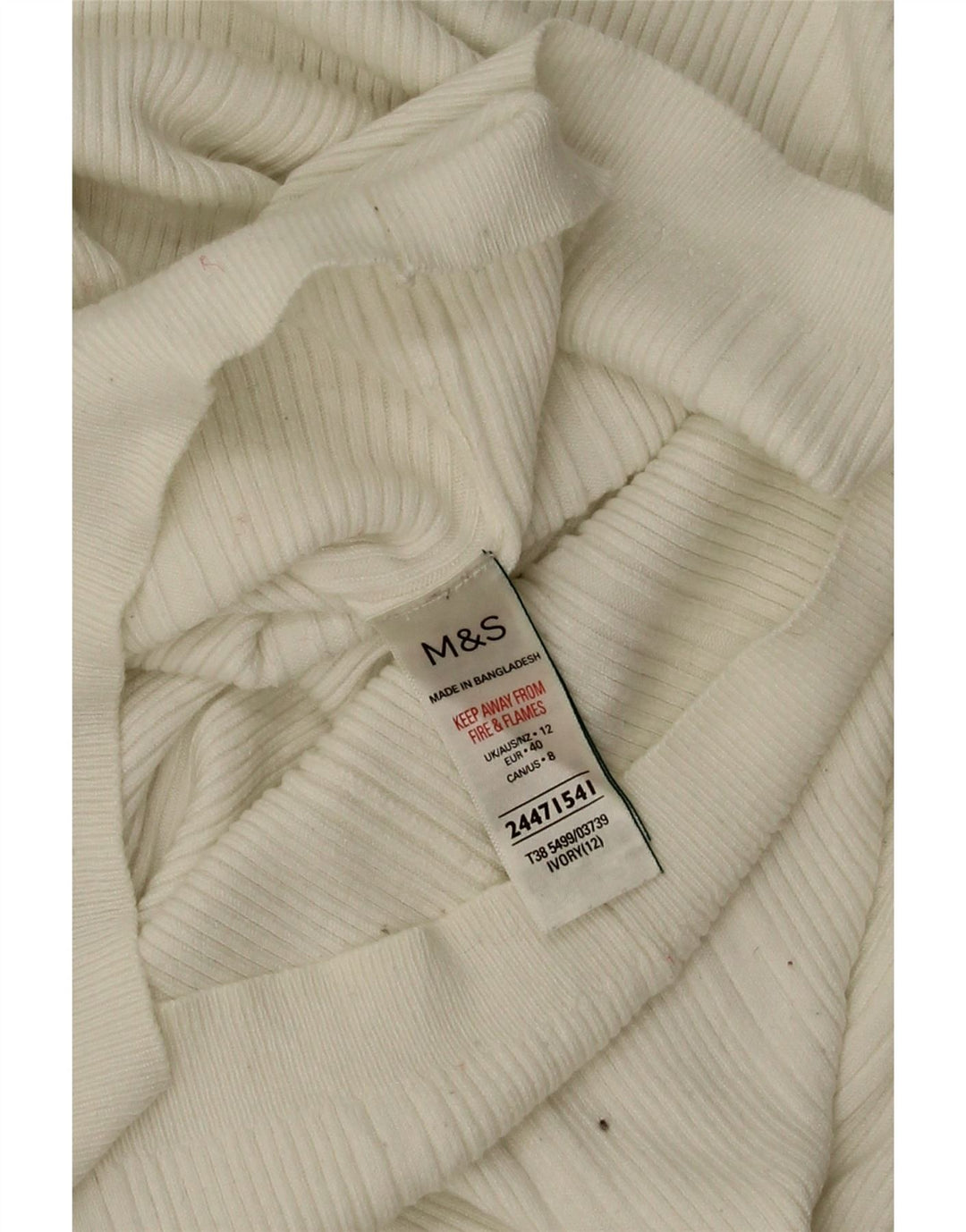 Pulover pentru femei Marks & Spencer, cu gât rulat, alb deschis mediu, UK 12
