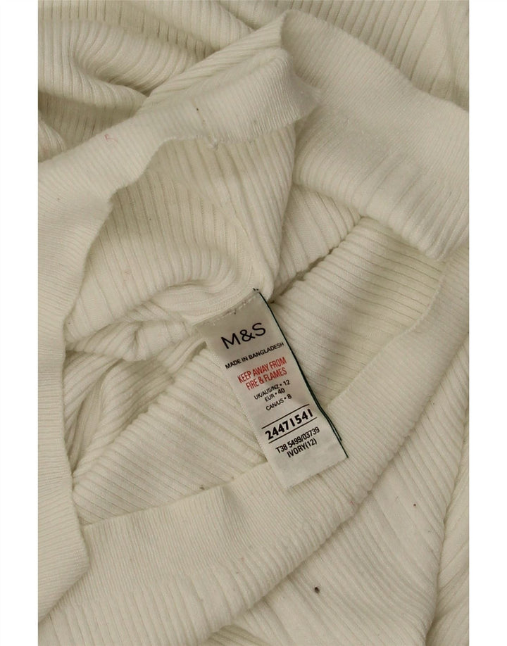 Pulover pentru femei Marks & Spencer, cu gât rulat, alb deschis mediu, UK 12