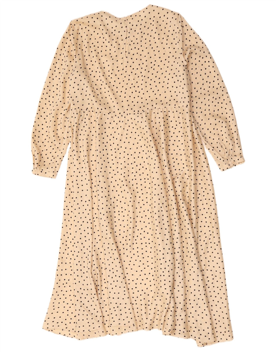 Rochie maxi cu mânecă lungă pentru femei Zara UK 14 Medium Bej Poliester cu buline