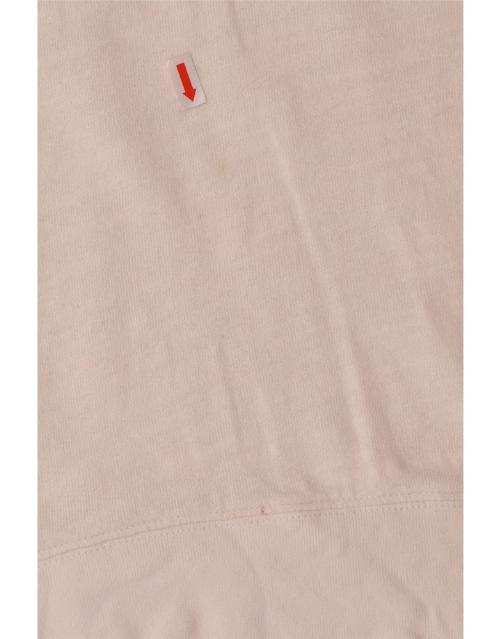 J. CREW Pulover supradimensionat pentru femei UK 10 Bumbac alb mic