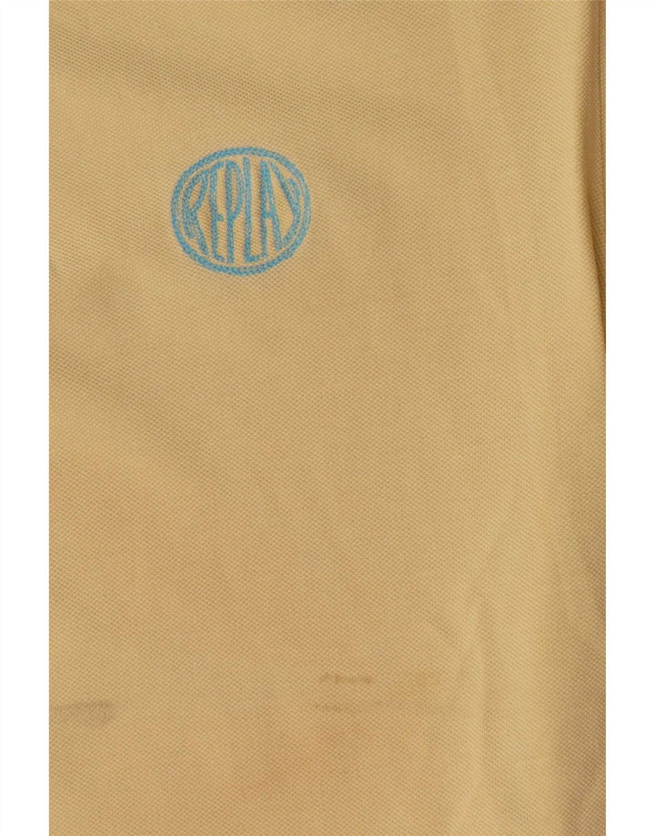 Tricou polo pentru bărbați Replay, bumbac galben mare