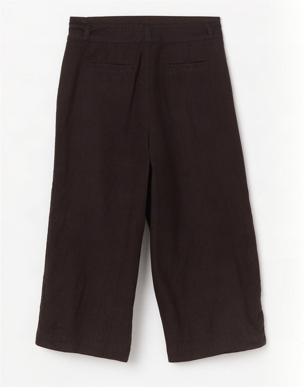 Fat Face Pantaloni Capri pentru femei UK 14 Large W34 L23 Black Linen