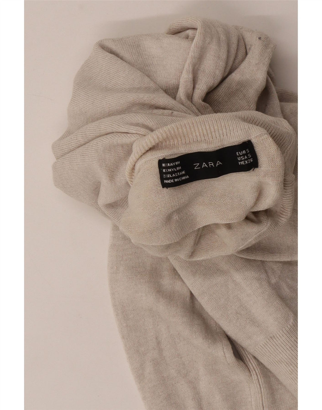 Pulover pentru femei cu gât rulat Zara UK 10 Mic Bej Rayon
