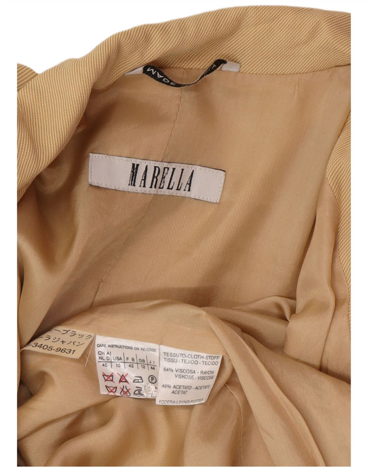 Jachetă Blazer pentru femei Marella cu 3 nasturi cu paragate UK 12 Medium Bej Viscoză