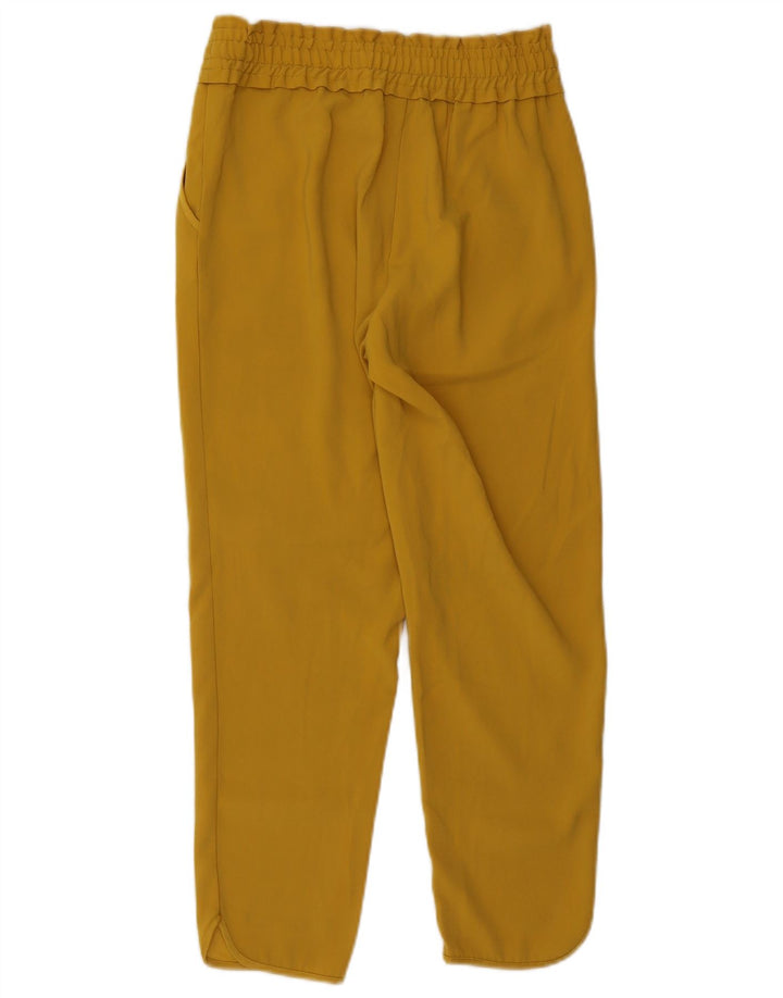 Pantaloni tăiați conici ZARA pentru femei Mici L26 L25 Poliester galben