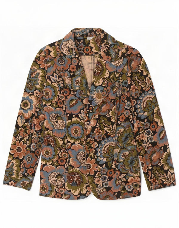 Jachetă Vintage pentru femei deschisă IT 42 Medium Multicolor Floral