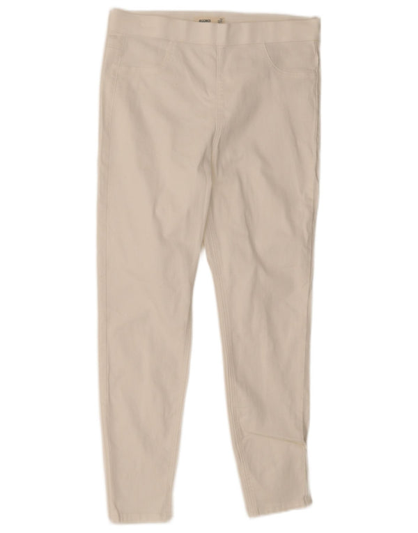Marks & Spencer Pantaloni casual crop pentru femei UK 12 Medium W30 L25 Alb