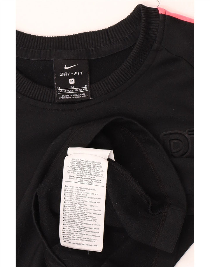 Pulover Nike Dri Fit Graphic pentru băieți, 10-11 ani, mediu negru