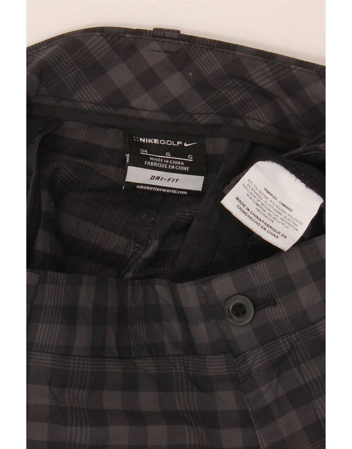 Pantaloni scurți chino Dri Fit Nike pentru bărbați W34, poliester mare, gri vichy