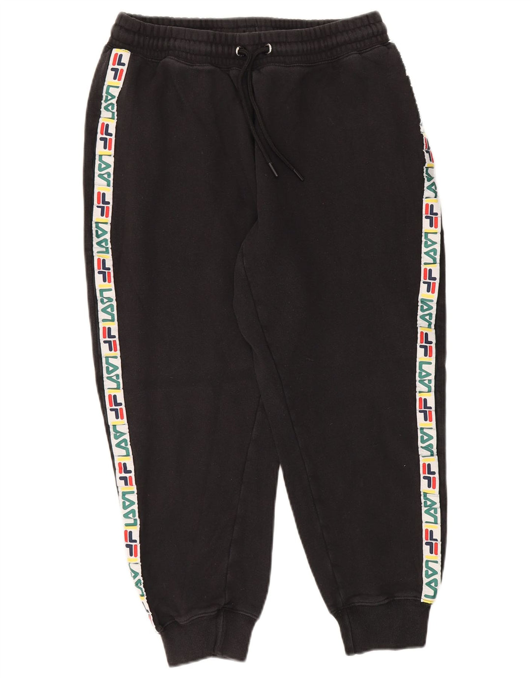 Pantaloni de trening cu grafica Fila pentru barbati Joggeri bumbac mediu negru