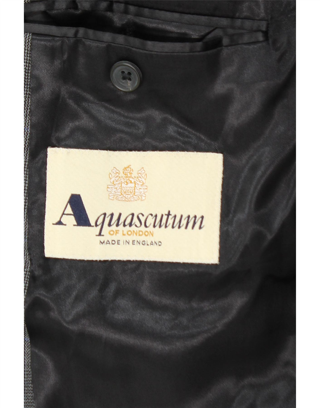 AQUASCUTUM Jachetă pentru bărbați cu 3 nasturi, UK 48 4XL, lână cu carouri gri