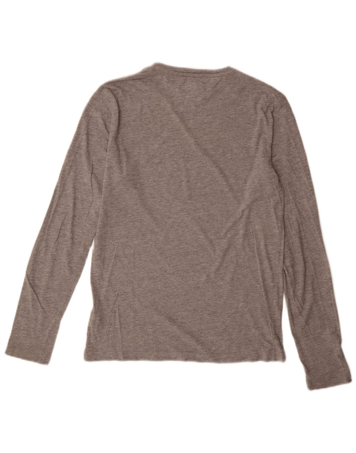 Top pentru bărbați Tommy Hilfiger cu mânecă lungă, mic, gri, bumbac cu pete