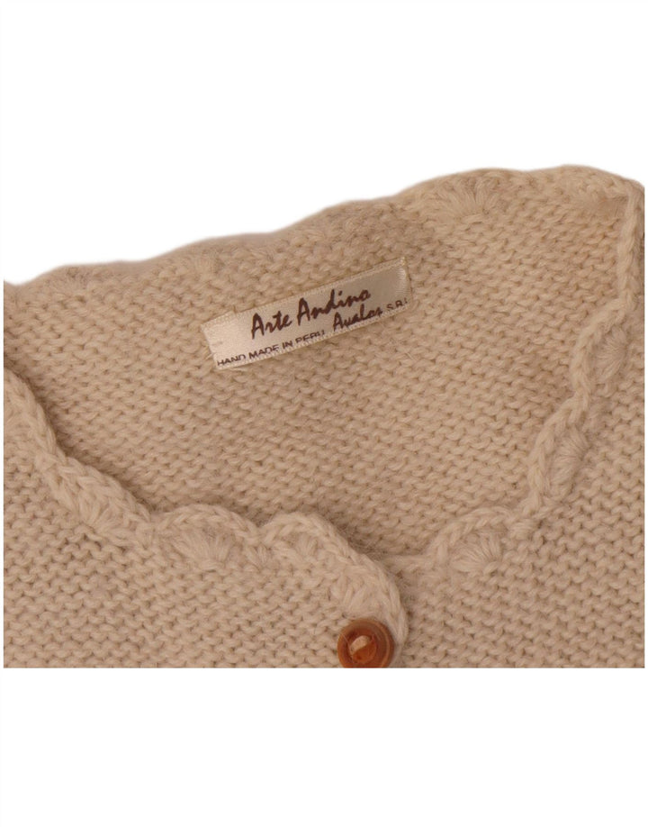 Pulover Vintage pentru femei Crop Cardigan UK 14 Medium Beige