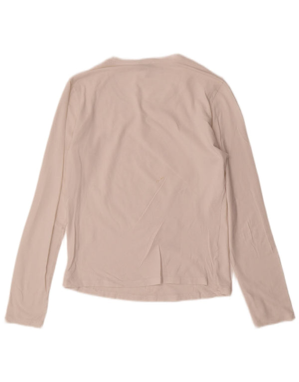 Armani Jeans Top pentru femei cu mânecă lungă UK 12 Medium White