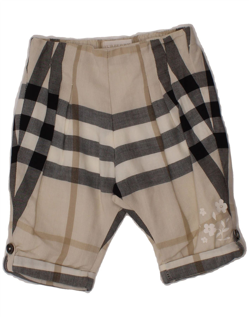 BURBERRY Baby Girls Casual Shorts 0-3 Months W14 Beige Check Cotton Vintage Burberry and Second-Hand Burberry from Messina Hembry 