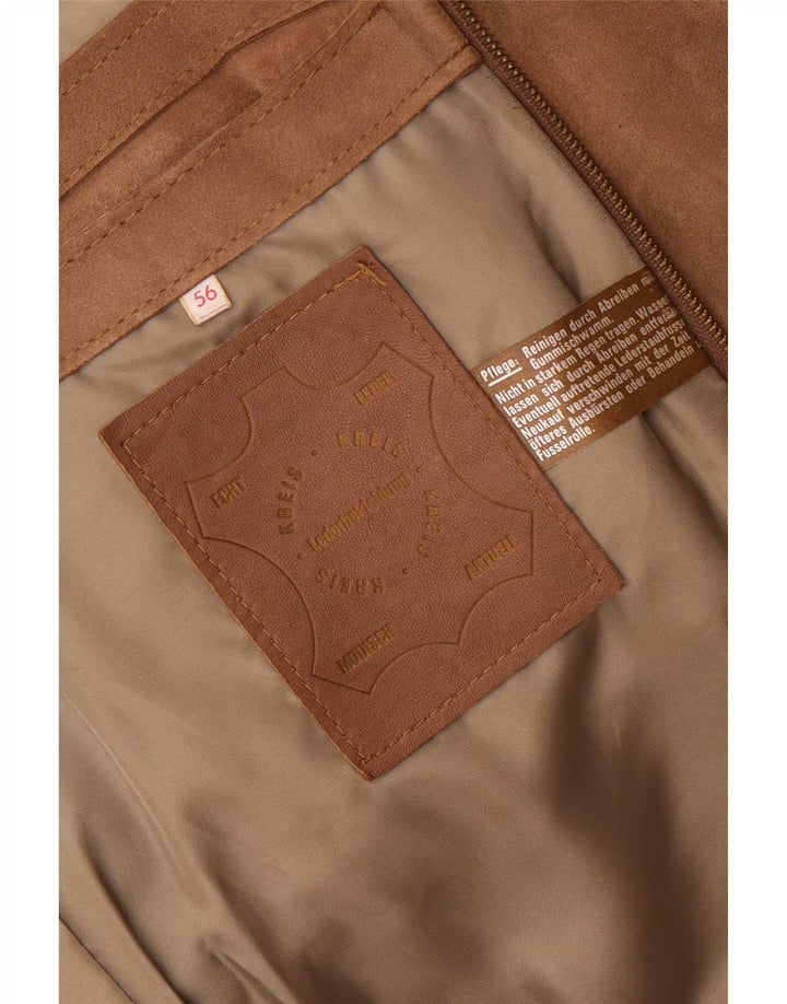 Jachetă militară din piele intoarsa pentru barbati vintage UK 38 Medium Beige Piele