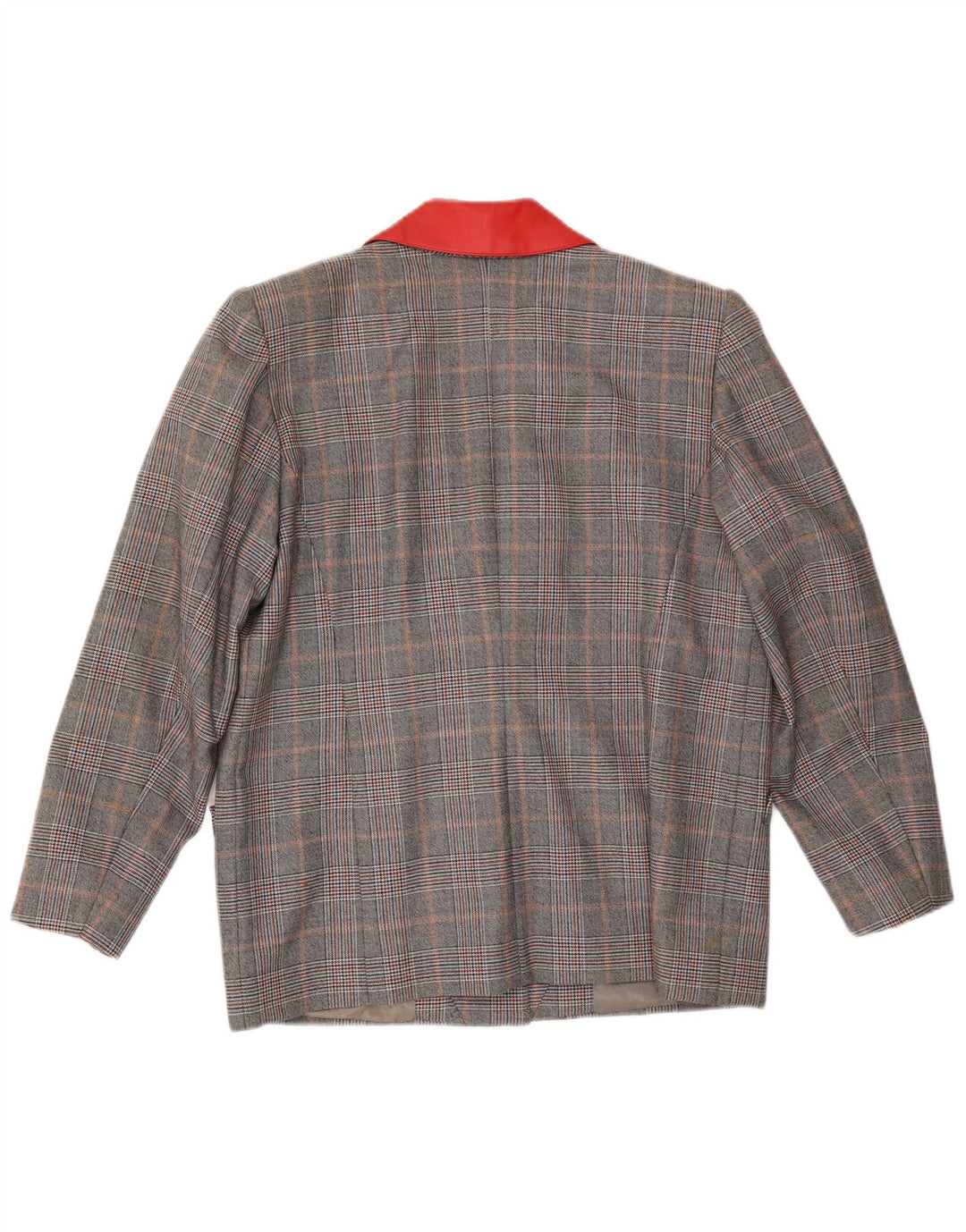 Jachetă pentru femei VINTAGE cu 3 nasturi, UK 16, mare, gri, în carouri