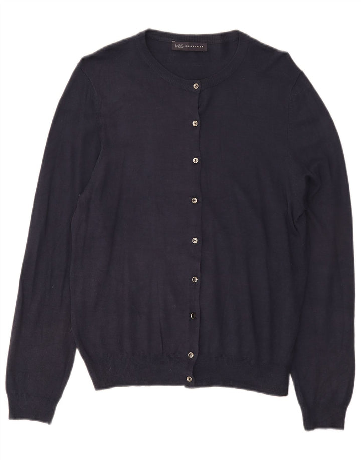 Pulover cardigan pentru femei Marks & Spencer UK 14 mare, viscoză bleumarin