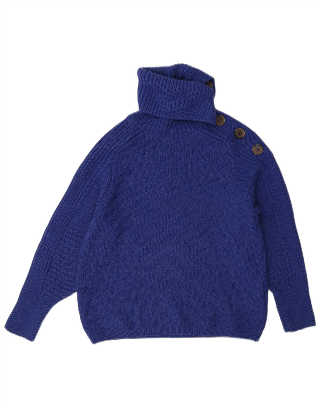 Pulover pentru femei Marks & Spencer cu gât rulat, UK 10, acrilic, albastru mic