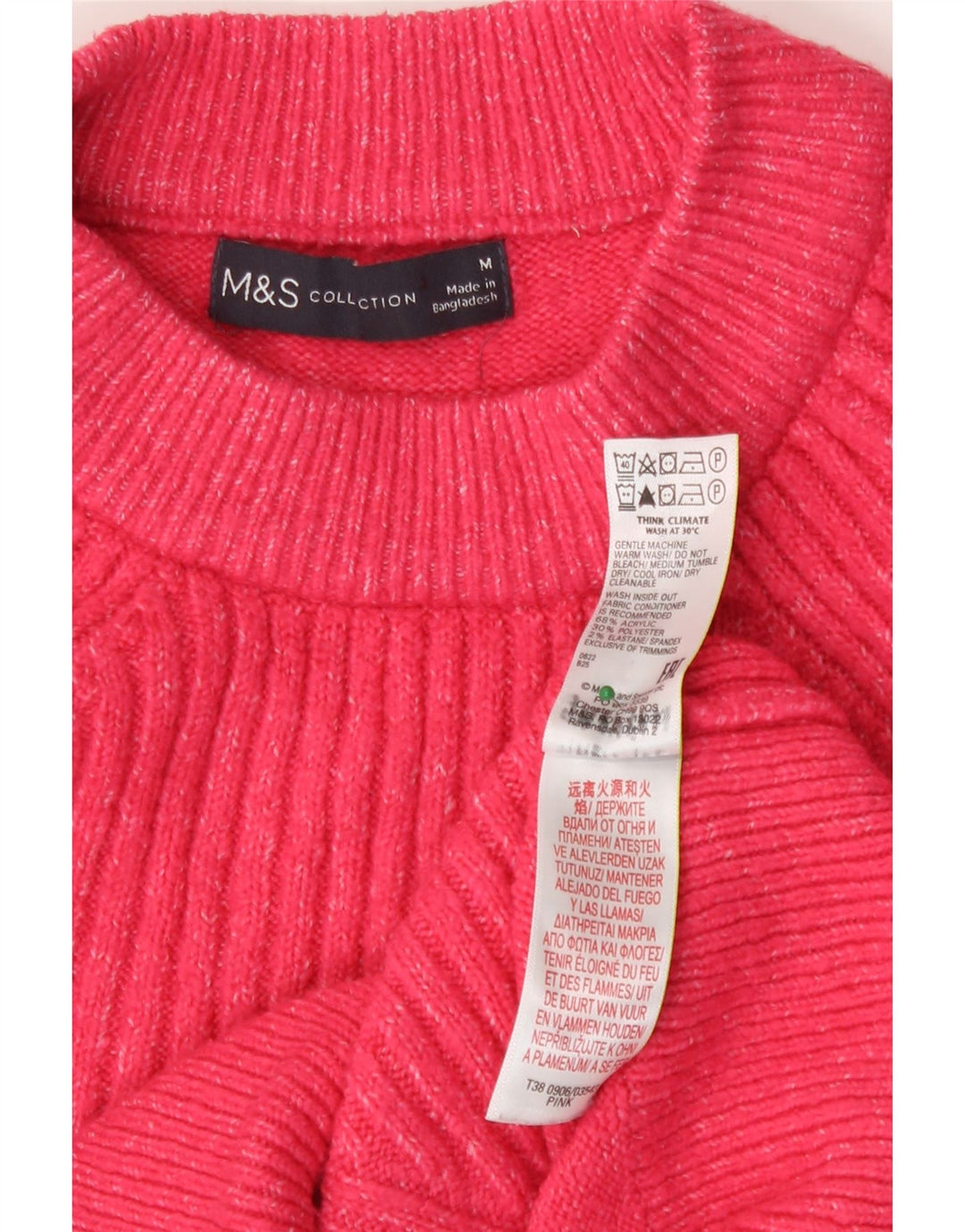 Pulover pentru femei Marks & Spencer Crop Crew Deck Pulover UK 14 Medium Pink