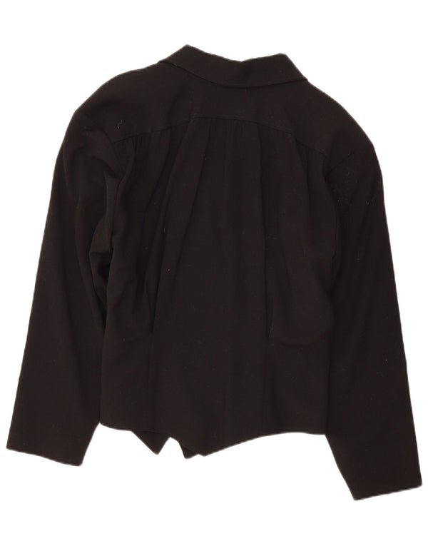 Jachetă Blazer oversized Vintage pentru femei la două piept EU 36 Mic Negru