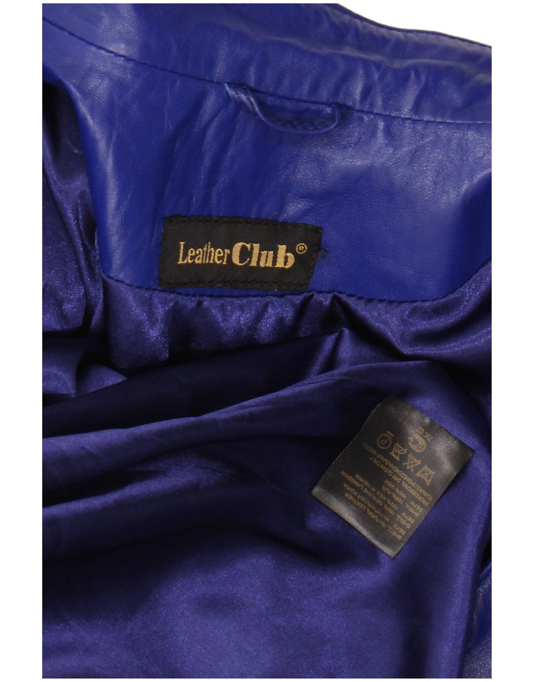 Jachetă de piele vintage pentru femei UK 14, piele albastră medie