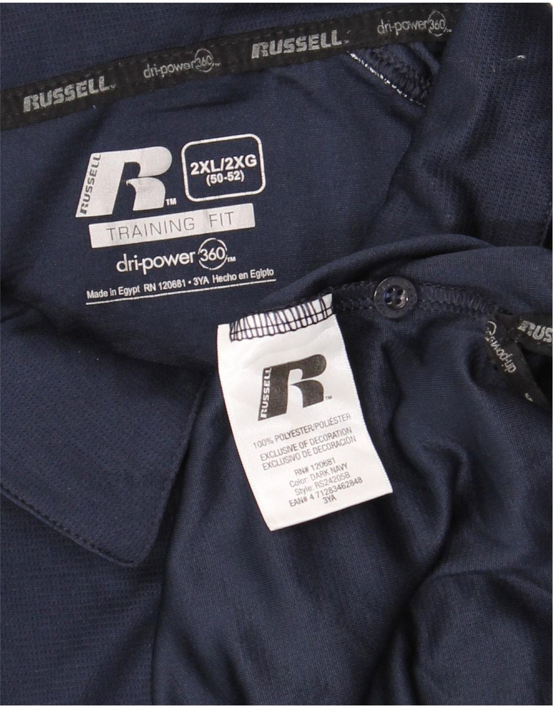 RUSSELL ATHLETIC tricou polo pentru bărbați UK 50/52 2XL bleumarin poliester