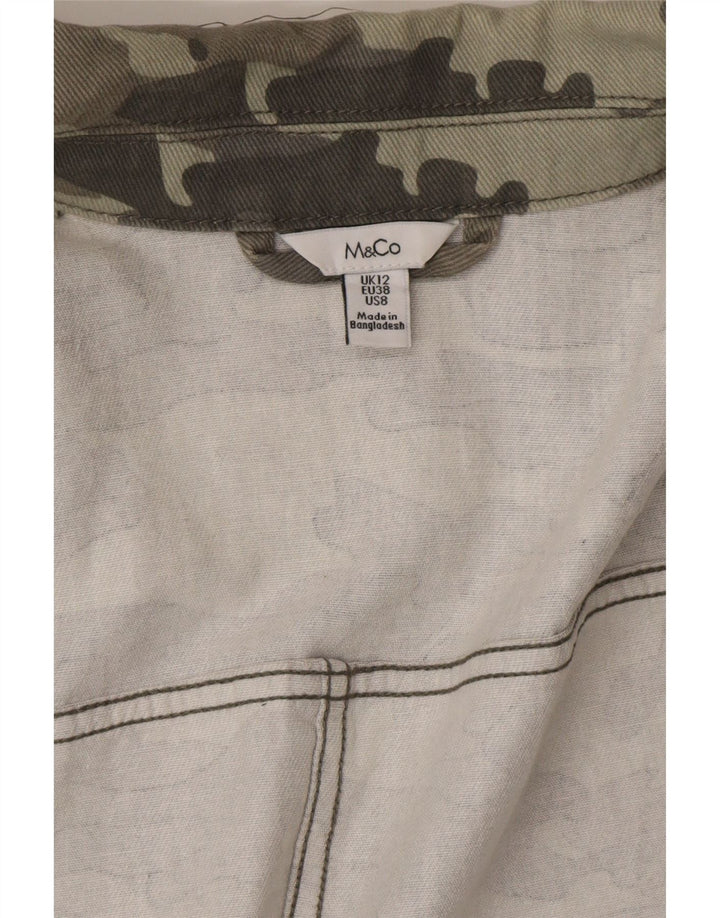 Jachetă militară pentru femei M&Co UK 12, bumbac camuflaj verde mediu
