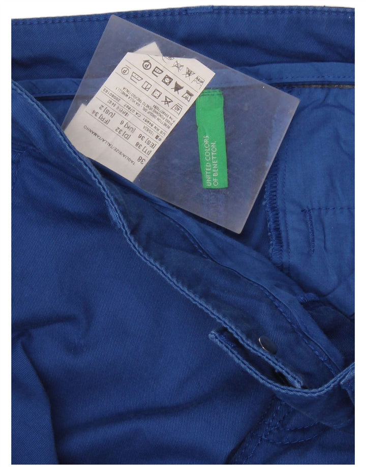 Pantaloni chino flare pentru femei BENETTON UK 6 XS L26 L33 Bumbac albastru